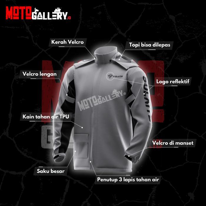 Sulaite Jas Hujan Motor Set Double Furing Waterproof 4 Musim Premium Jaket Poliester Lv4 0901 Pasti 