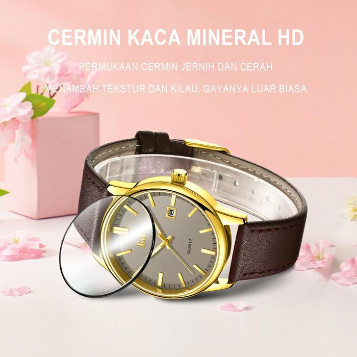 Biden Jam Tangan Wanita Tali Kulit Anti Air Kuarsa Jam Wanita Korea Elegan Klasik Jam Tangan Cewek  