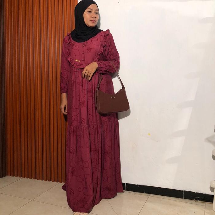 Bwi188 Gamis wanita Bordir