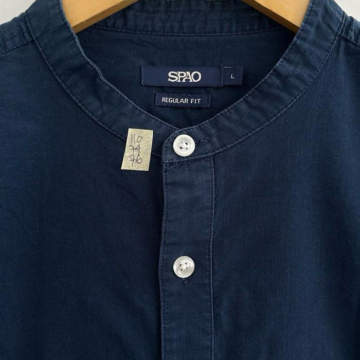 BAJU KOKO KEMEJA SPAO NAVY LD 110