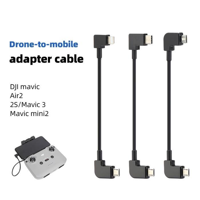30CM Data Cable For DJI Mavic/2S/Mavic 3/Mini 2/SE/Air2/Zoom/Spark Drone Remote Controller Tablet Ph