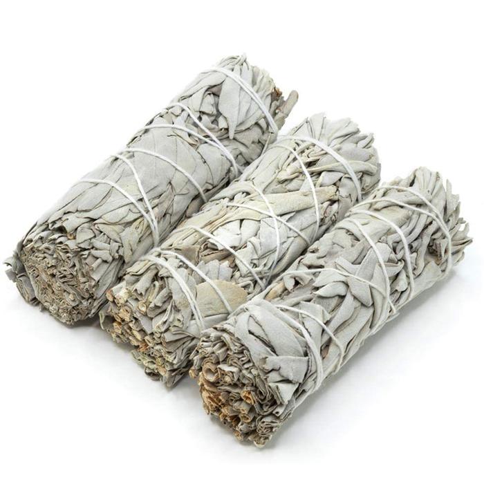 3PCS 9cm California White Sage Bundle Stick Wand for Spiritual