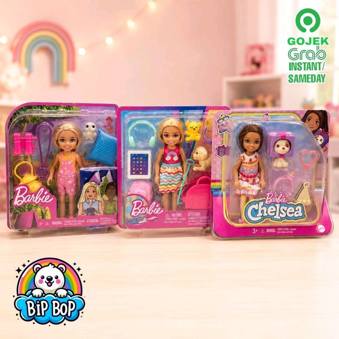 Barbie Chelsea Doll Playset Original Mattel – Boneka Mini Anak + Aksesoris Berbagai Tema