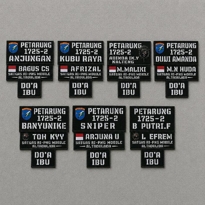 PATCH LASER CUTTING/PATCH LASER VELCRO OPR TAC GEAR.ID PATCH LASER SET ROMPI HITAM, CREAM DAN HIJAU