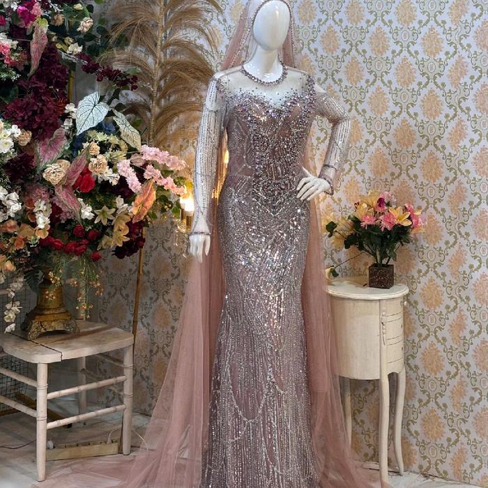 gaun slim rosse gold luxury