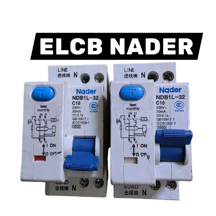 ELCB NADER NDB1L-32 C10 230V 30mA Perlindungan Listrik Otomatis untuk Rumah Tangga