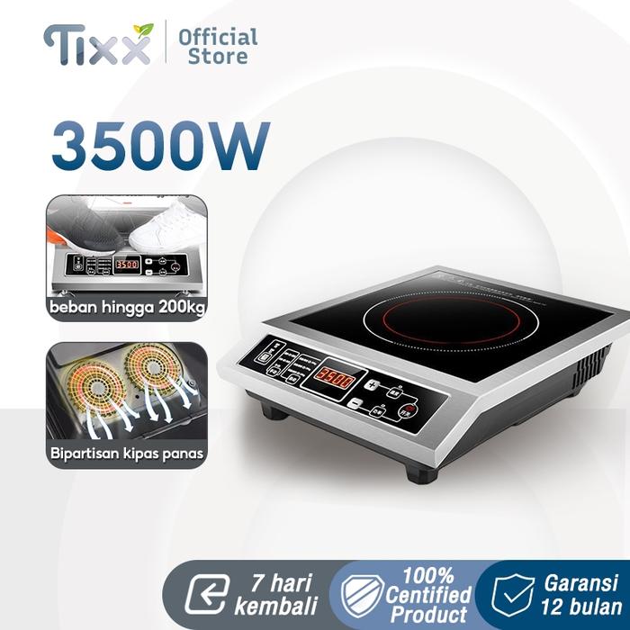 TIXX Kompor Listrik Induksi Kompor Induksi Komersial 3500W Stainless Steel Induction Cooker