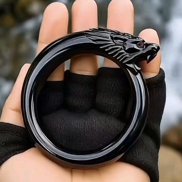 GELANG AKAR BAHAR HITAM UKIR MACAN KUMBANG