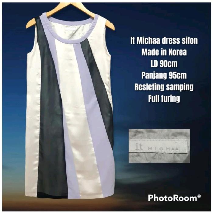 It Michaa dress wanita sifon full furing
