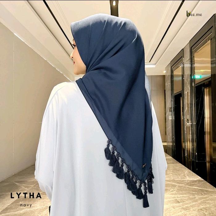 Beeme scarves - hijab segi empat polos tassel lytha series original beeme scarves Kerudung Voal Musl