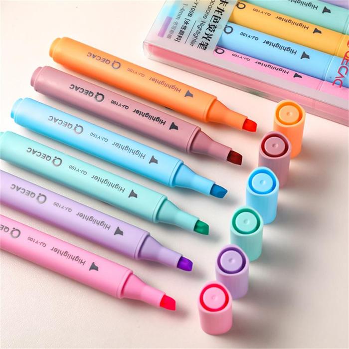 Drawing Marker Pen 6Pcs Eye-catching Triangular Rods Smooth Drawing