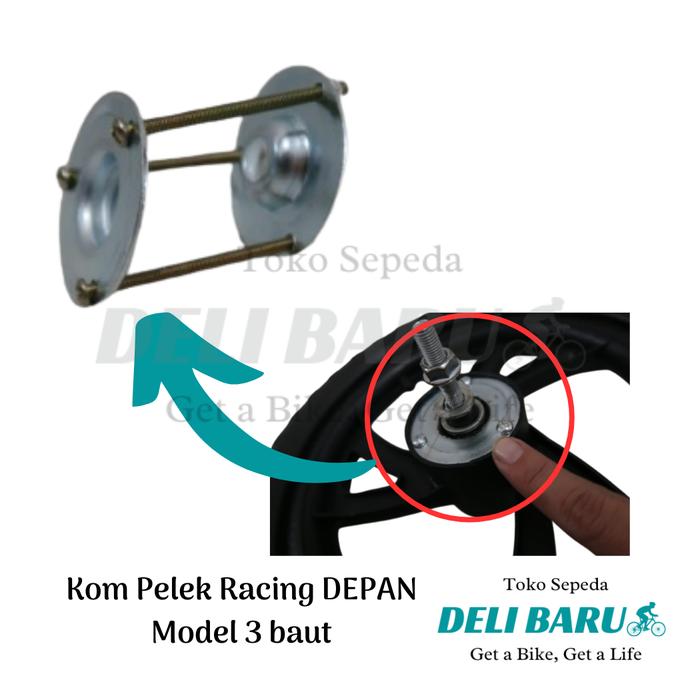 Deli baru Kom Velg racing komp mangkok pelek DEPAN model 3 baut untuk sepeda anak pushbike ban busa 