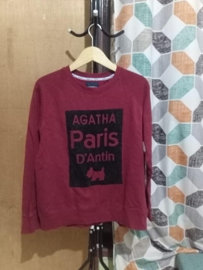 Agatha CN-CrewNeck Brand Agatha Wanita Warna Marun