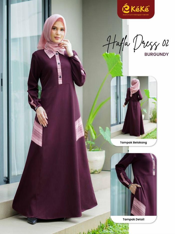 GAMIS KEKE HAFLA 02 BY KEKE/ BAJU GAMIS TERBARU 2022 / GAMIS SIMPLE ELEGAN / GAMIS MODERN / DRESS CA