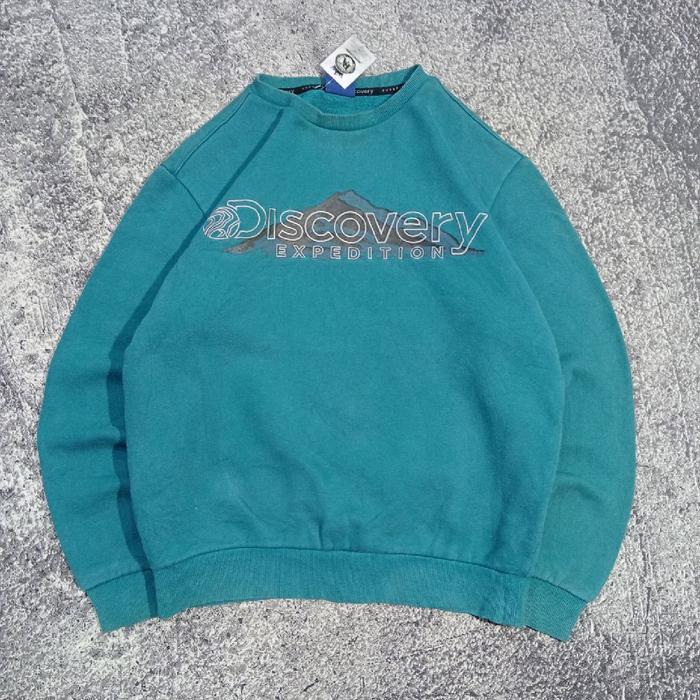 sweater crewneck DISCOVERY big logo sablon bagus size L