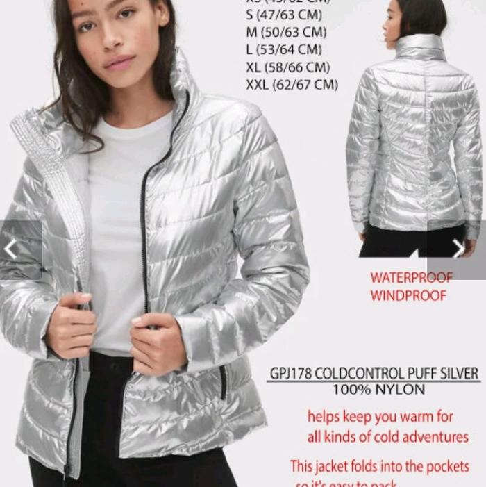 GAP Puffer Winter Coat Puffer Jaket Cold Control GPJ178 Silver Water Repellent Bulu Angsa Montok Jak