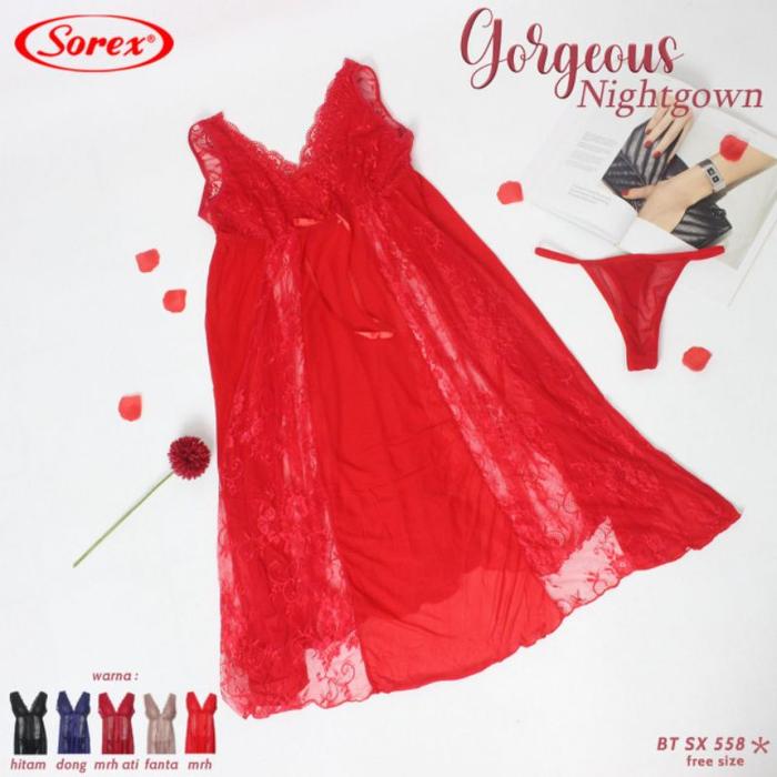 Lingerie Girly NightGown Plus G String Sorex