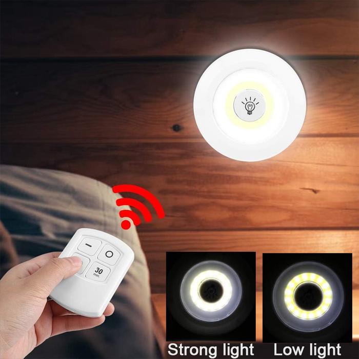 3W COB LED Under Cabinet Light Remote Control Dimmable Timer Function Mini Led Night Lamp Closet Kit