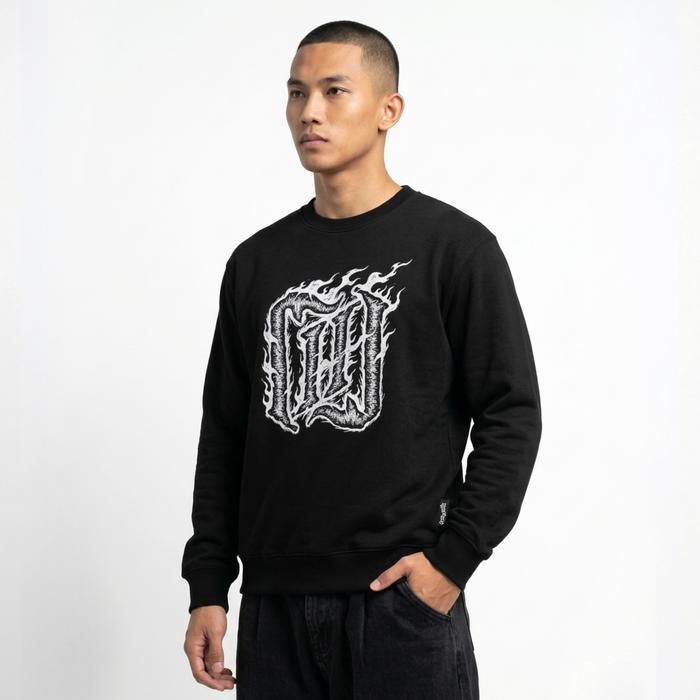 GROWNWILD - Crewneck Black - Fuoco