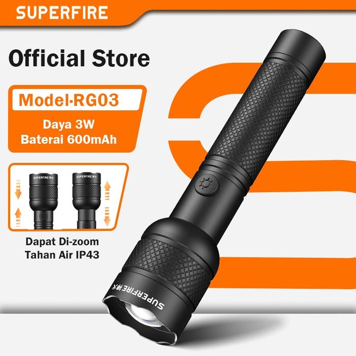 SUPERFIRE Zoom Senter Kepala Super Terang Mini LED USB Isi Ulang Luby Portabel Lampu Emergency Sente
