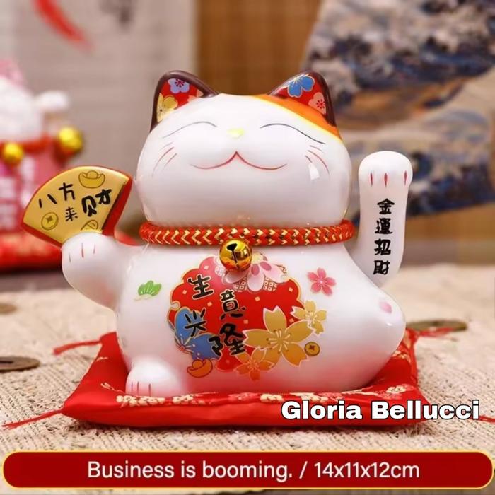 pajangan maneki neko kucing hoki jepang patung lucky cat bawa rejeki gerak rezeki japan