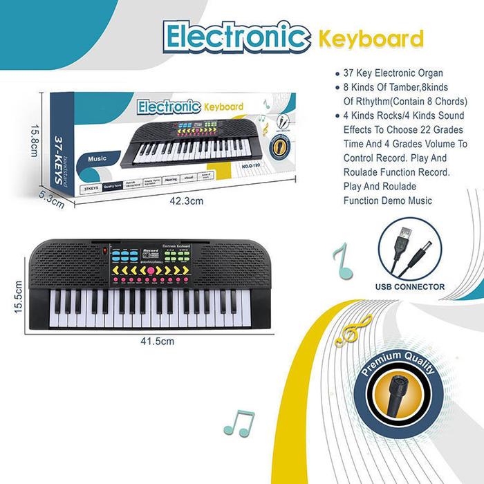 Piano Elektrik Keyboard Organ Effect Sound Plus Microhone Mainan Alat Musik Piano Key board dan mic