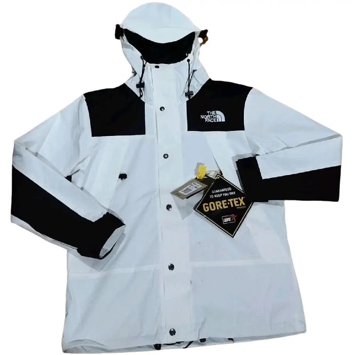 The North Face Jaket Outdoor Gore-Tex Putih Tahan Air & Angin Ukuran M Kode Hologram Asli TNF