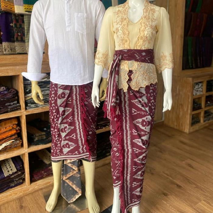 Kamben Premiun Couple Blanket - saput Blanket / Busana Adat Bali Motif Pasangan Pasangan Tenun Kain 