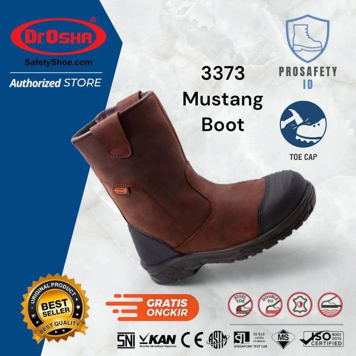 Dr OSHA Mustang 3373 S2 Composite Waterproof Safety Shoes Boot - Brown
