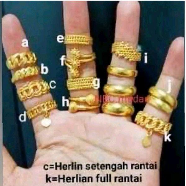 Cincin Varian Replika Emas Asli 24K