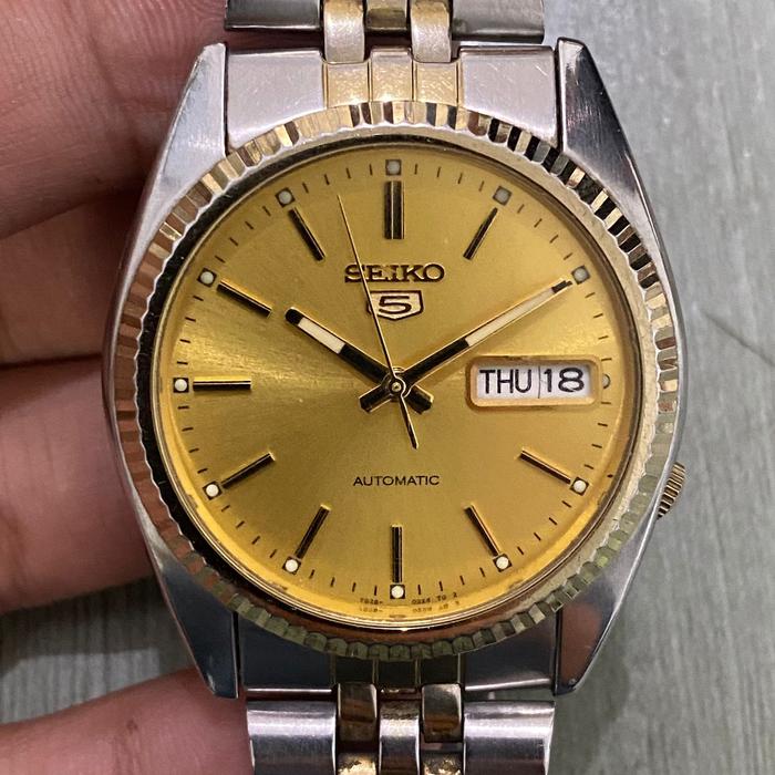 Seiko 5 SNXJ92 7S26 - 3110 Automatic Gold Dial Day Date All Original