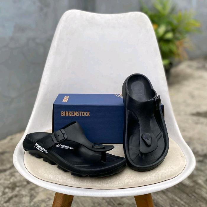 Sandal Birkenstock Jepit & Ban 2 warna hitam Pria EVA Karet 39-44 Sendal