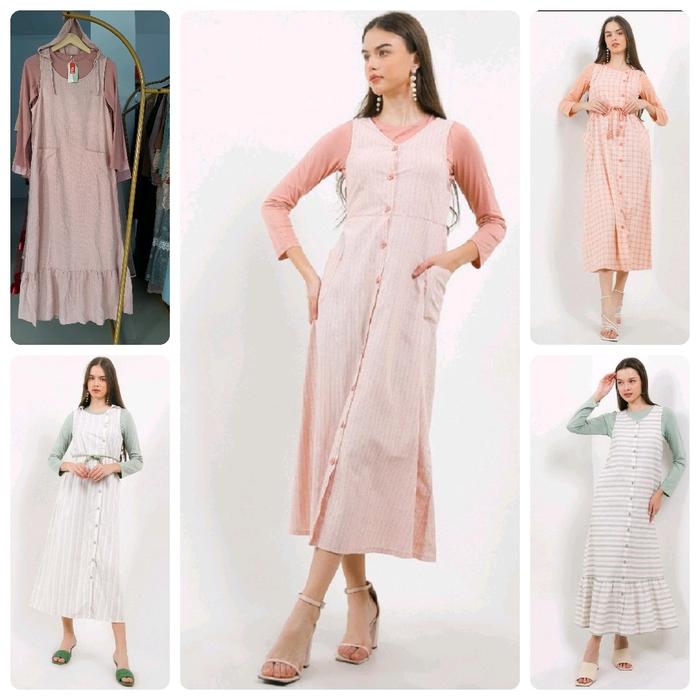EXIT - SALE Set Overall Dress Wanita terbaru (S - XXL)