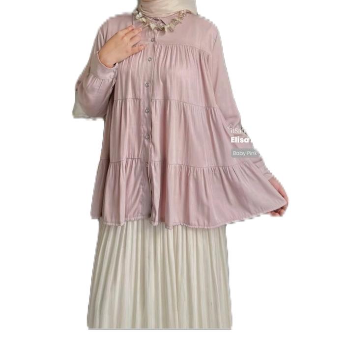 eliz babydoll Wanita  kerah kemeja