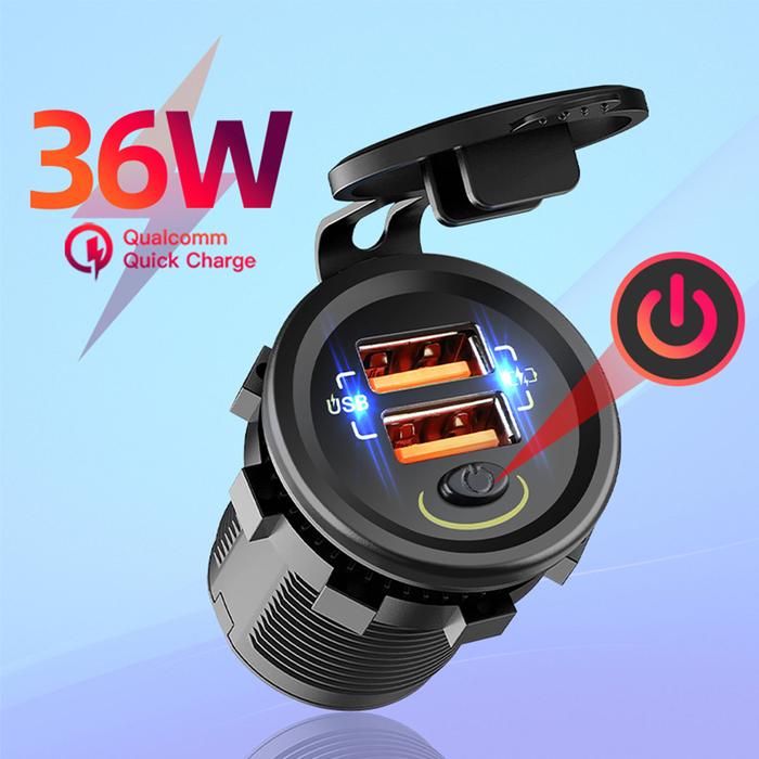 Quick Charge 3.0 Dual USB Car Charger Socket USB Charger Socket with