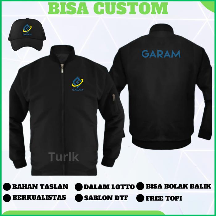 Jaket PT Garam Jaket Bomber PT Garam Custom Free Topi