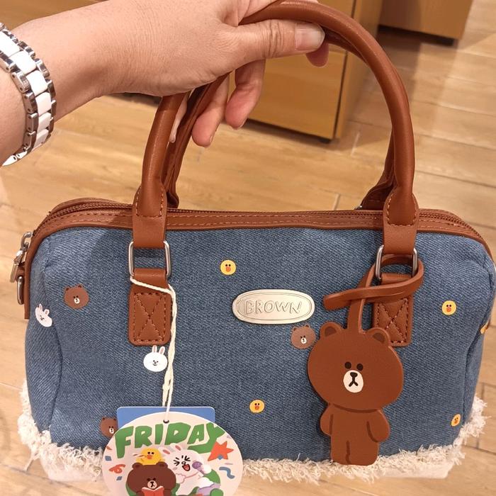 CROSSBODY BAG LINE FRIENDS BROWN / TAS SELEMPANG LINE FRIENDS BROWN