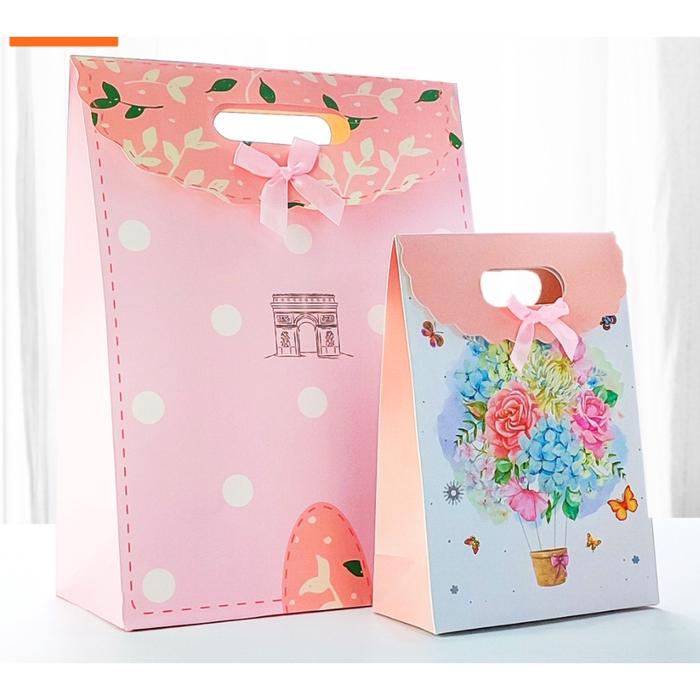Paper Bag Pita Tutup Mini Paperbag Kecil Tas Kertas Kantong Baju Tempat Kado Bingkisan Hadiah