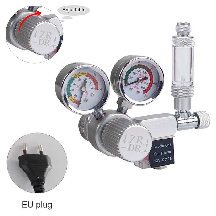 Aquarium CO2 Regulator Adjustable CO2 Pressure Regulator with