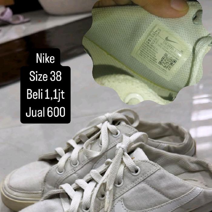 sepatu wanita original nike size 38 white Casual Shoes Sneakers Sport Putih Kasual Cewek Olahraga