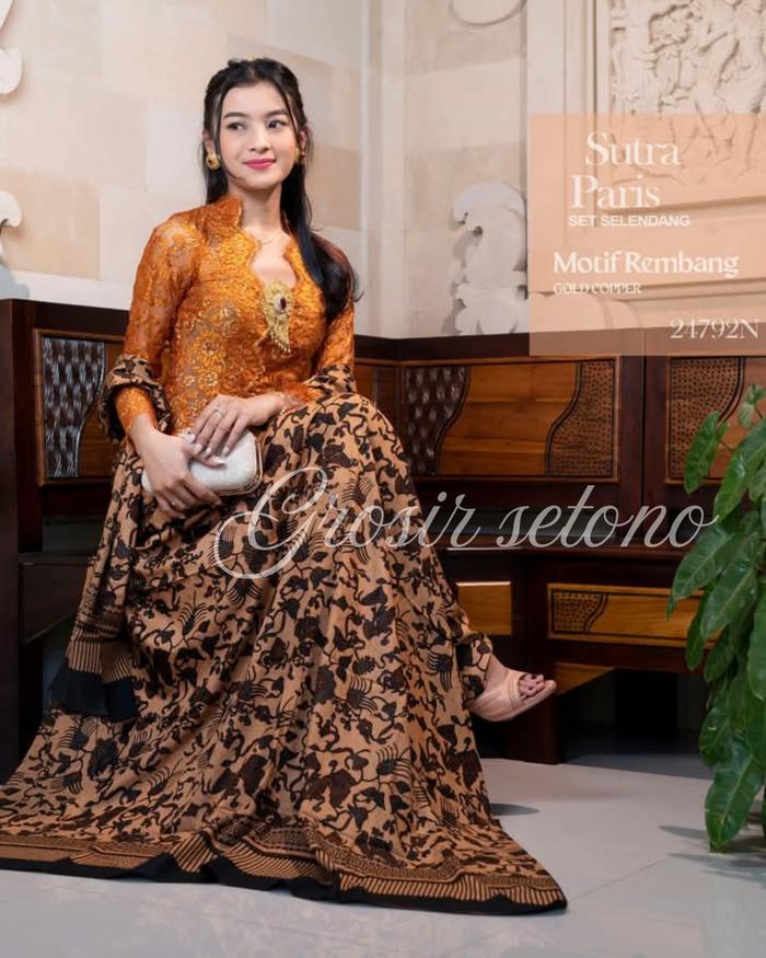 Kamen sutra paris set selendang GROSIR SETONO MOTIF BAKTERI REMBANG Kamben Wanita terbaru adat bali 