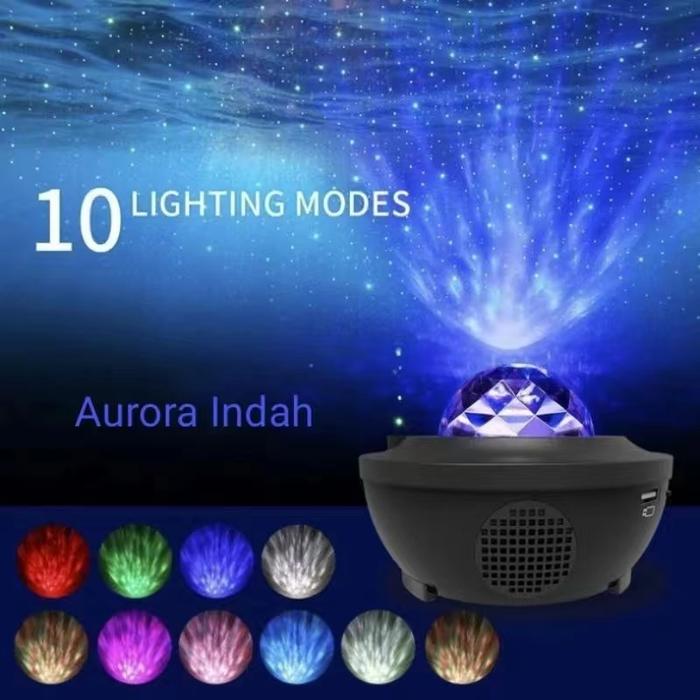 (COD)Proyektor lampu Dengan Speaker Langit Malam Bintang 2in1 Galaxy Nebula Lamp Starry Projector Li