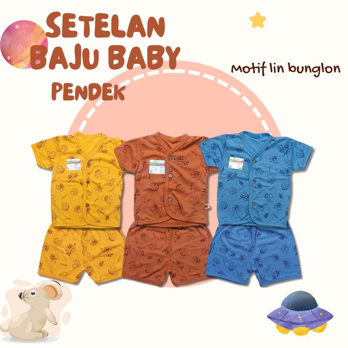 USCITA BABY - SETELAN BAJU BABY PENDEK BUNGLON - SETELAN BAJU BAYI DAN ANAK