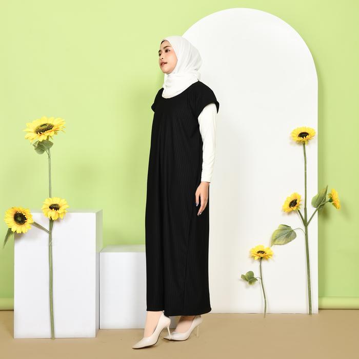 Mybamus Nesha Knit Dress Oversize Inner Hornet Manset Tanpa Lengan Muslim Outer Gamis Murah Tapi Mew