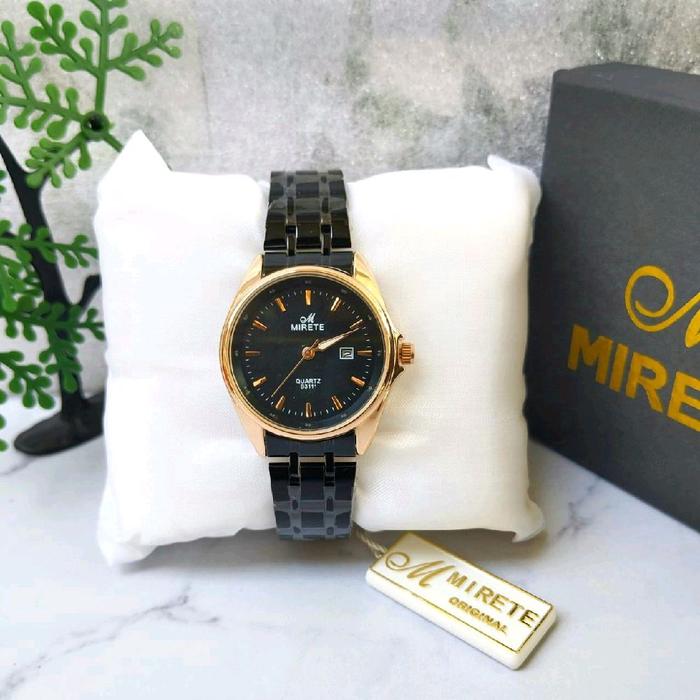 (FREE BATERAI) JAM TANGAN WANITA MERK MIRETE, JAM KUALITAS TERBAIK, RANTAI STAINLESS.