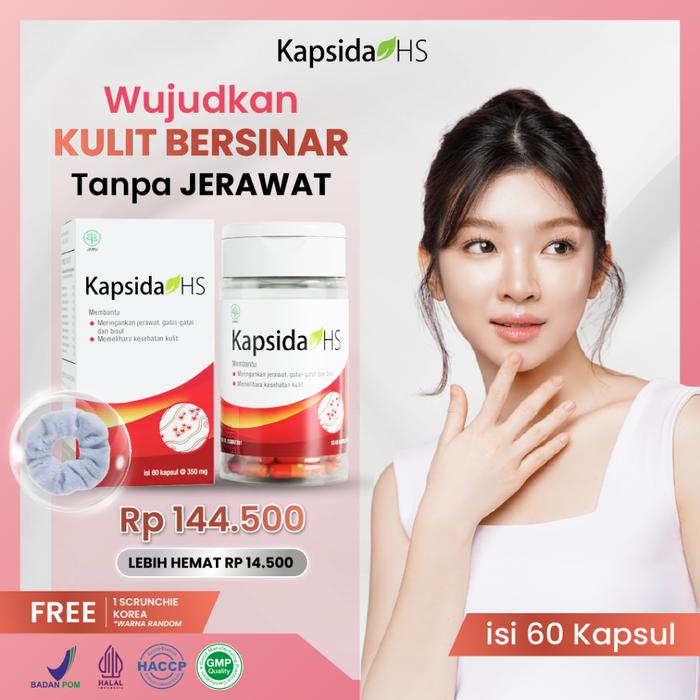 Kembang Bulan Kapsida HS Botol 60 Kapsul - Obat Jerawat Gatal-gatal Kulit Bisul Alergi Bekas Jerawat