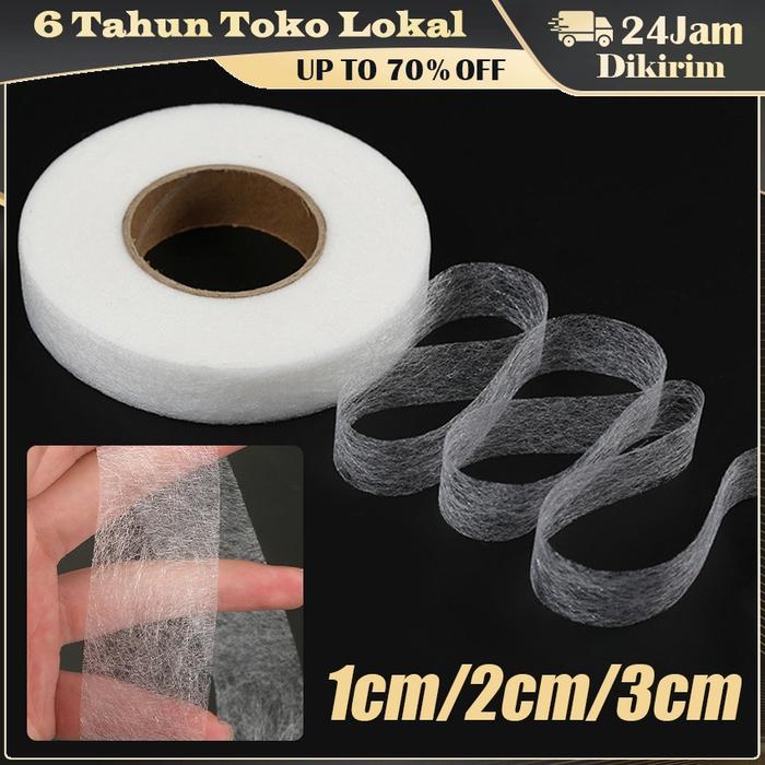 Perekat Tekstil / Lem Som / Lem Soom / Lem Sum Hemming Tape /Stiker Kerah Kerah Anti Kotor / 1cm/2cm