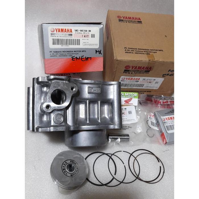 PAKET BLOK SEHER PLUS PISTON KIT 50C ORIGINAL YAMAHA GENUINE PARTS JUPITER MX NEW PNP MX OLD BLOK BO