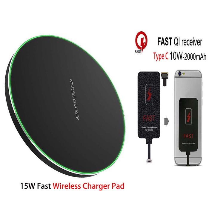 25W Qi Wireless Charger Receiver Kit For iPhone 6 7 Plus 5s Micro USB