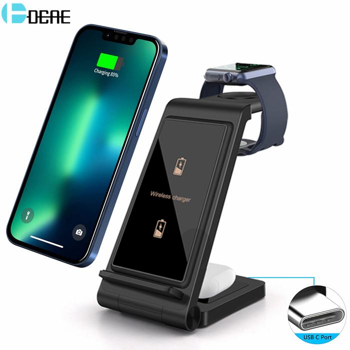 3 in 1 15W Wireless Charger Stand For Apple Watch 8 7 6 5 AirPods Pro